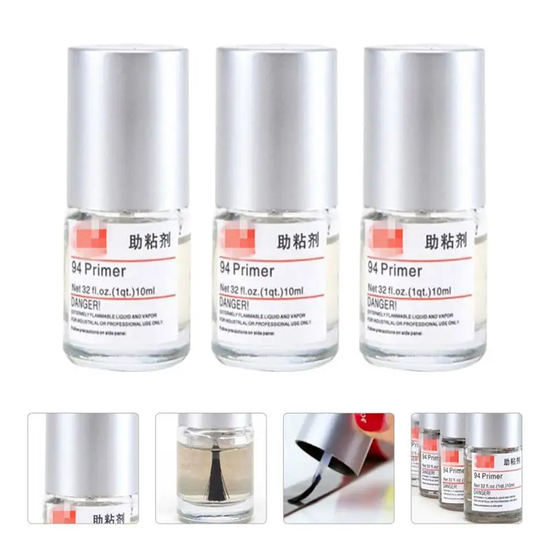 3 Bottles Automotive Adhesion Promoter Cars Adhesive Enhancer Refit Tape 10ml Supply Primer