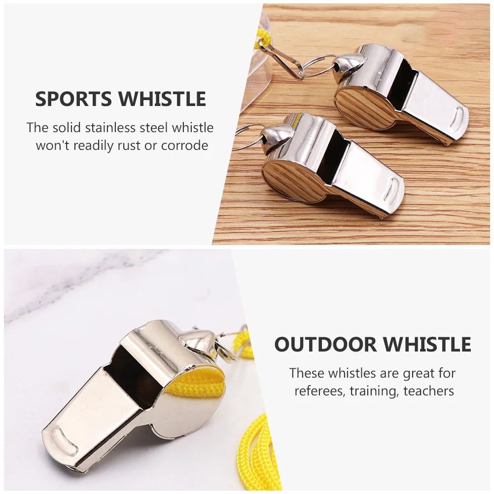 

12 Pcs Camping Accessories Stainless Steel Whistle Emergency Portable Sports Travel