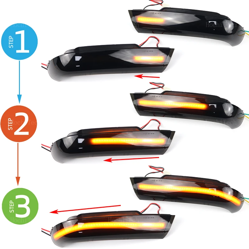 Dynamic Turn Signal LED Rearview Mirror Indicator Blinker Repeater Light for Volkswagen VW Touareg 7L pre-facelift 2002-2006 view 6