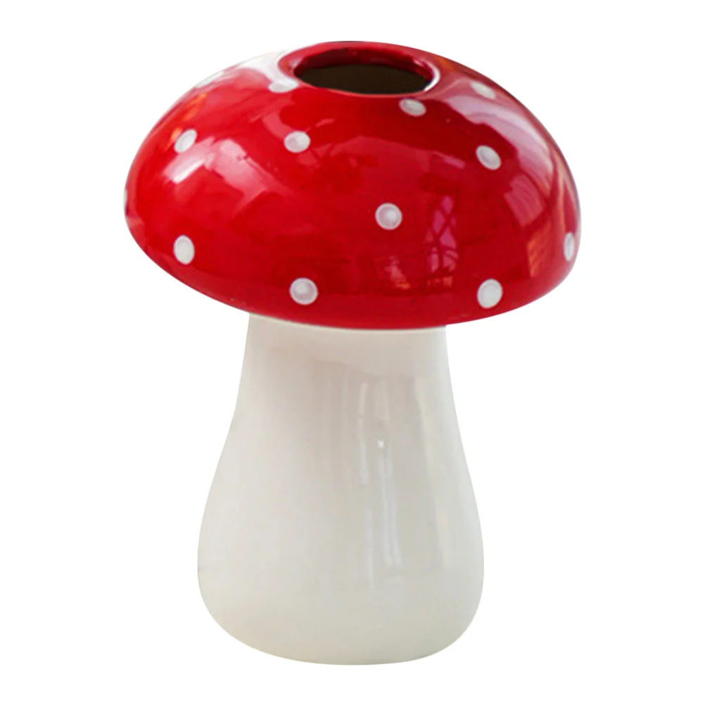 

Stylish Mushroom Style Ceramic Vase Compact Flower Arranging Container for Living Room Bookshelf Decor Pen Holder Makeup