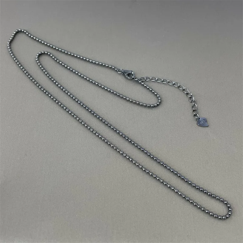 Black Color 925 Sterling Silver Necklace Mountings Findings Jewellery Mounts Parts Fittings Accessories for 7-20mm Pearls Beads