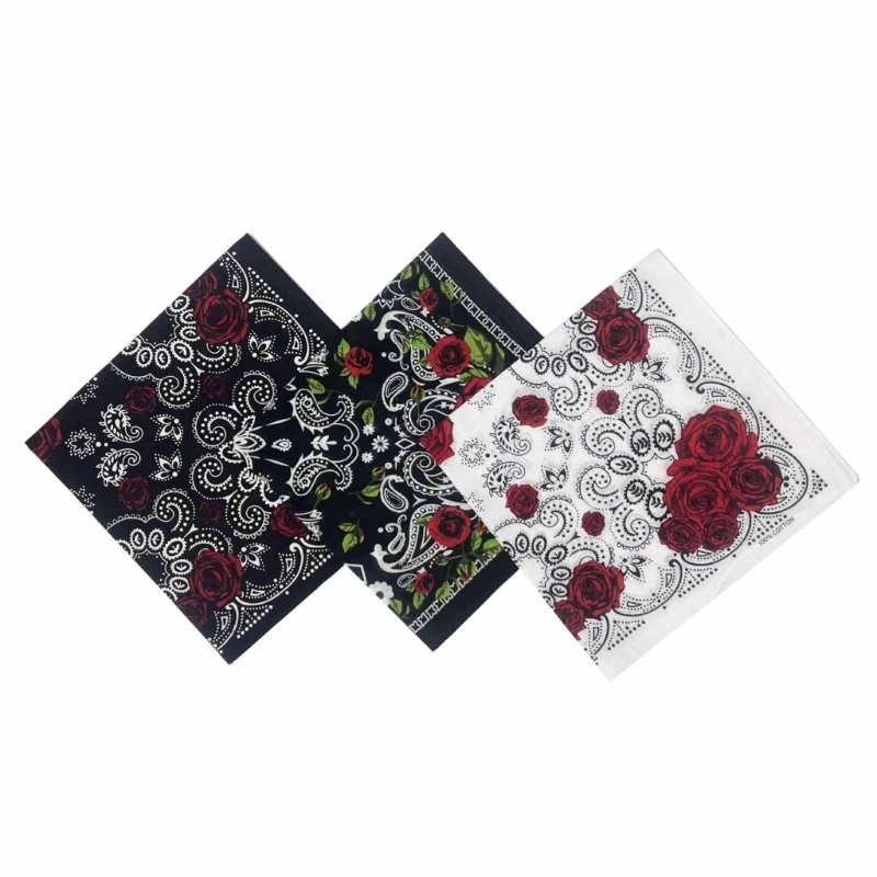 Hair Scarves Wrap Rose Headwraps Street Dance Head Kerchief Head Scarf