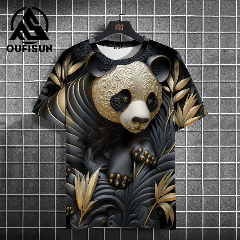 Men\'s T Shirt 3d Animal Print Summer Short Sleeve Tops Fashion Crew Neck Pullover Oversized Male Clothing Outdoor T-Shirts