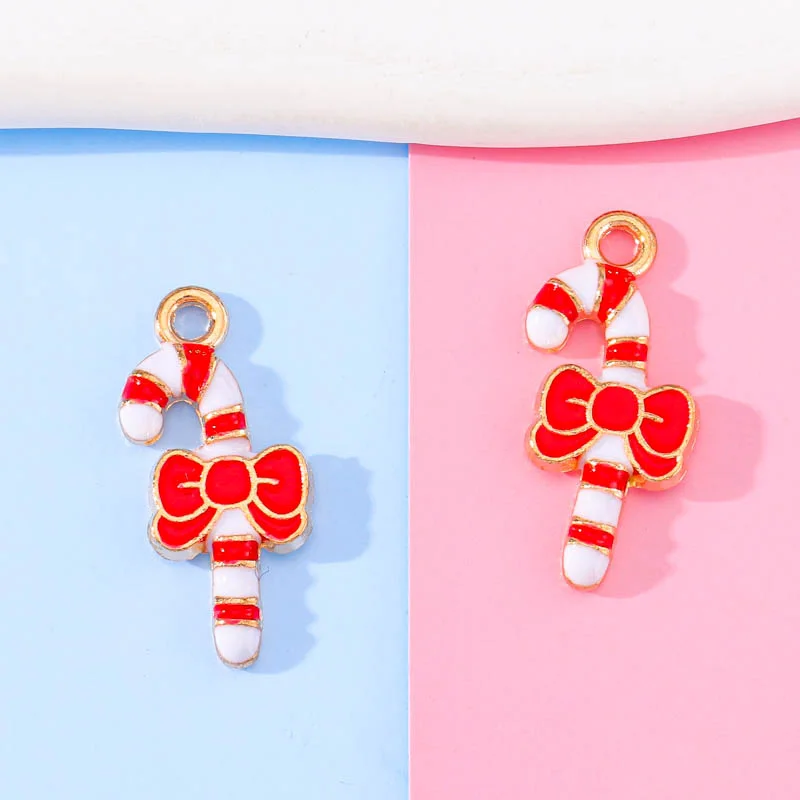 20Pcs Enamel Christmas Colorful Candy Ornaments DIY Necklaces Bracelets Earrings Pendants Charm For Jewelry Making Accessories