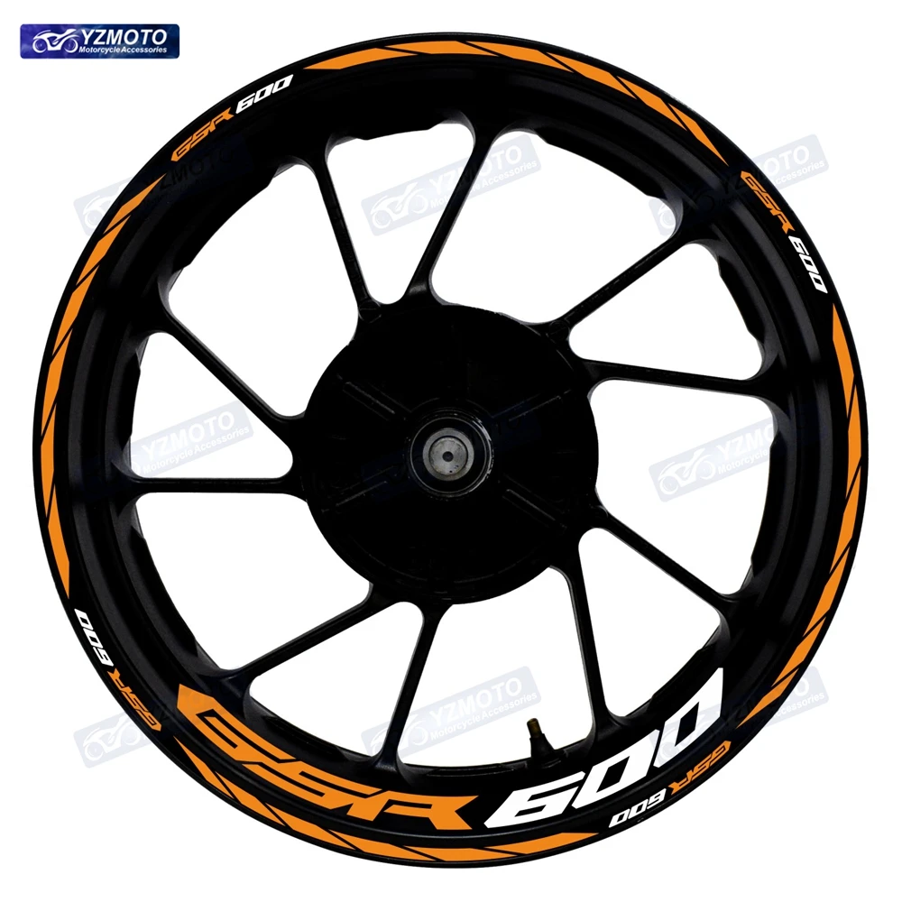 

For GSR600 GSR 600 Motorcycle Front And Rear Wheel Hub 17 Inch Sticker Waterproof Reflective Rim Decorate Stickers Decal