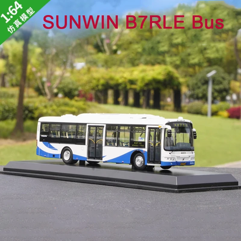 Diecast 1:64 Scale Shanghai SUNWIN B7RLE Bus Model Low Entrance City Bus Alloy Bus Model Simulation Collection Model Gift Toy