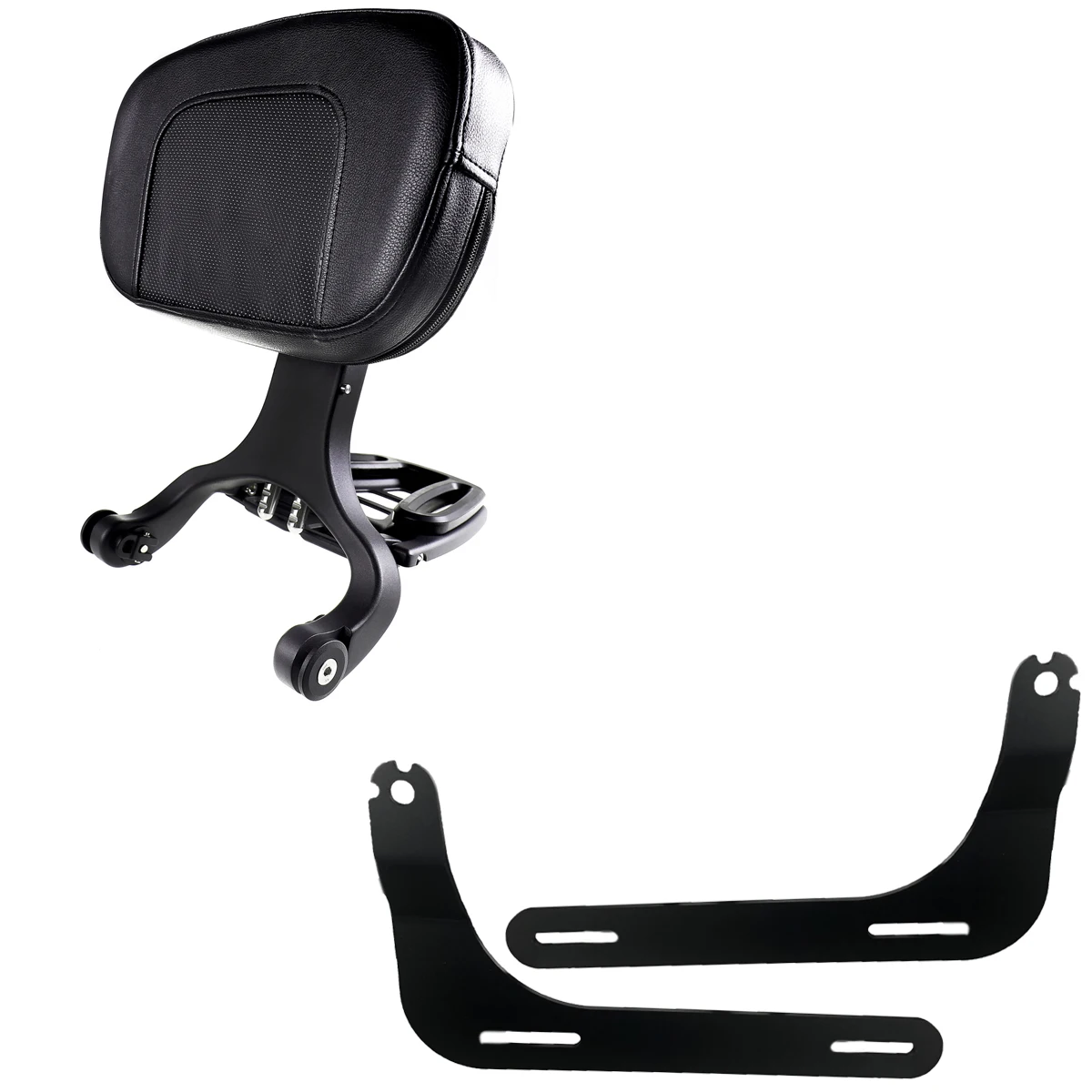 Matt Black Chrome Fixed Mount&Driver Passenger Backrest For BMW R18 Classic