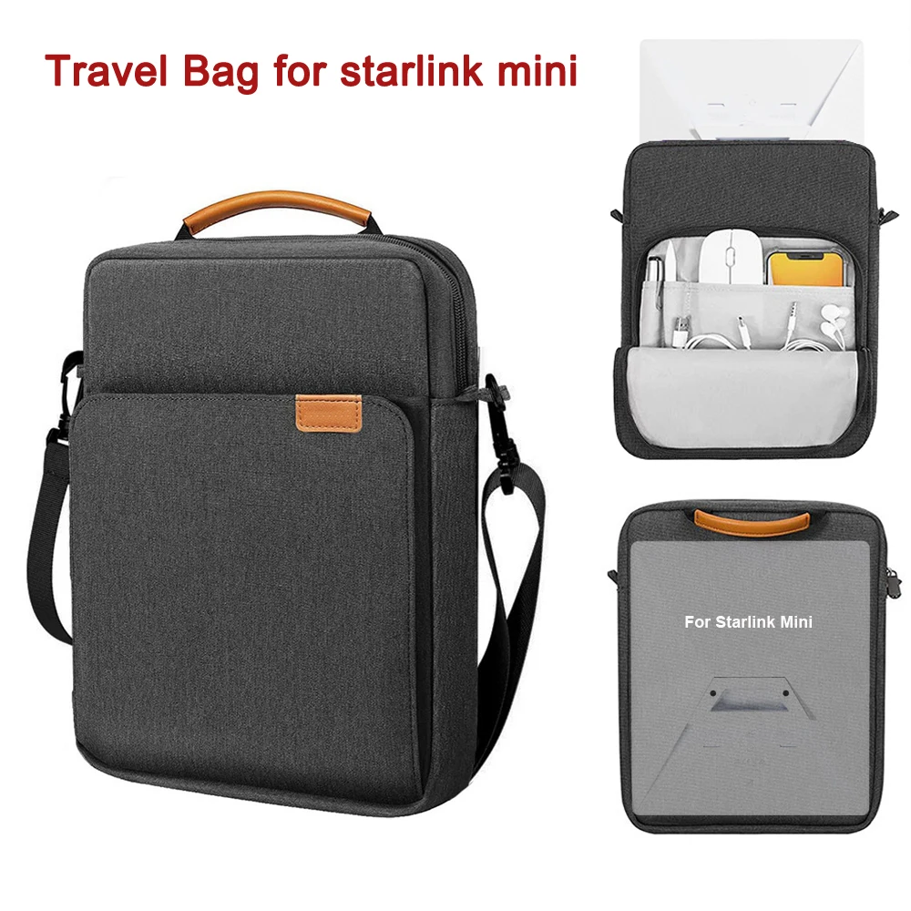 Bolsa de armazenamento compacta para Starlink Mini Estojo de transporte de viagem à prova d'água com alça ajustável para Starlink Mini e acessórios