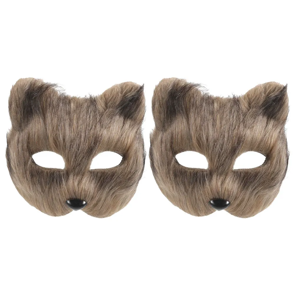 

2Pcs Animal Mask Fox Realistic Appearance Cosplay Party Costume Party Masquerade Lightweight Comfortable Animal Mask