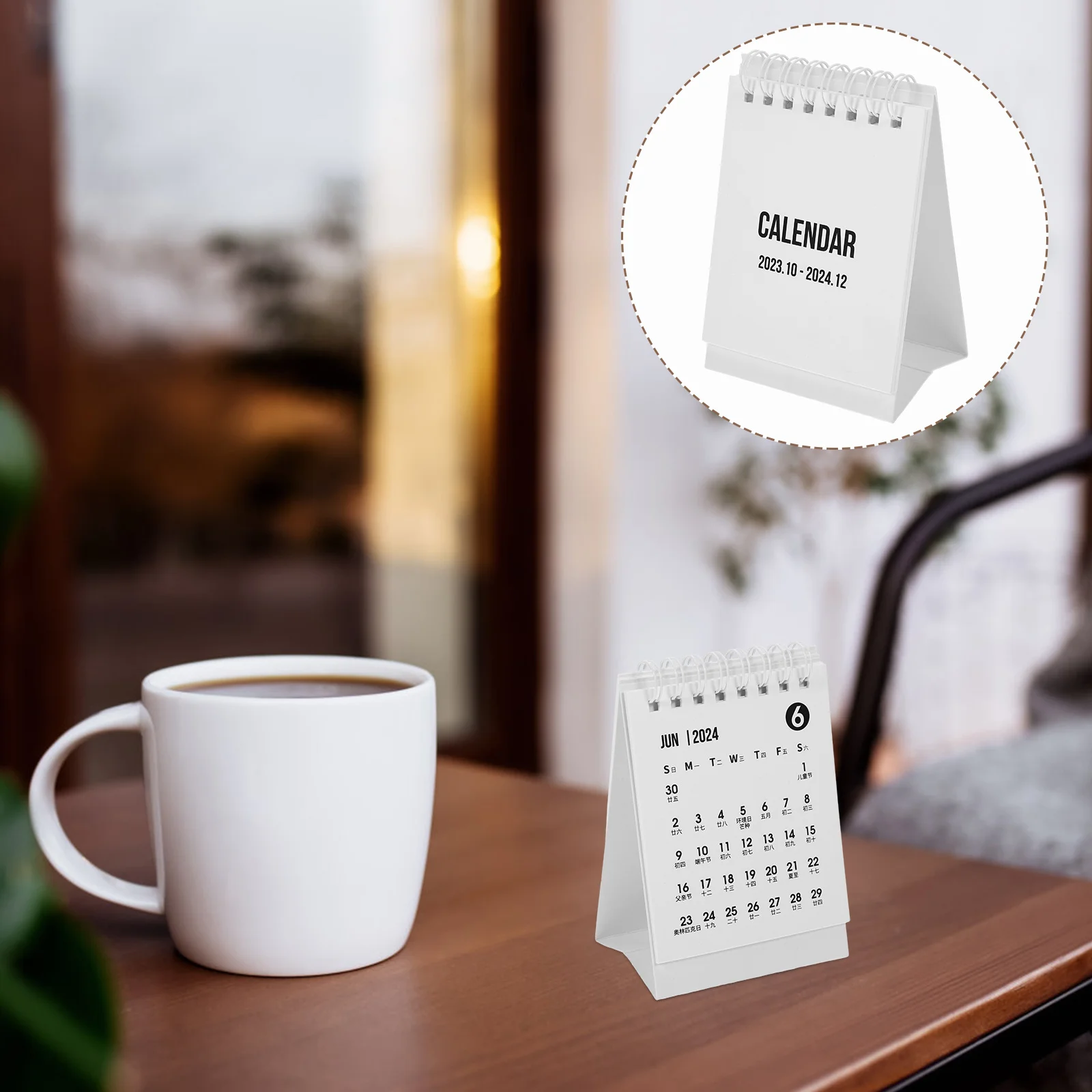 Mini Desk Calendar 2024 Small Foldable Paper Office Table Calendar Stable Standing Daily Planner Desktop Home Decor