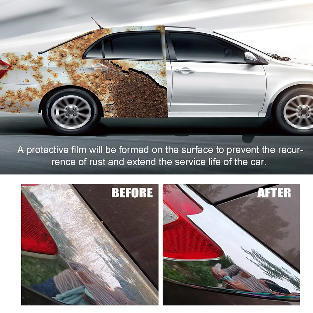 100ml Car Rust Removal Spray Paint Rust Remover Derusting Spray Auto Rim Dust Cleaner for Car Maintenance Cleaning