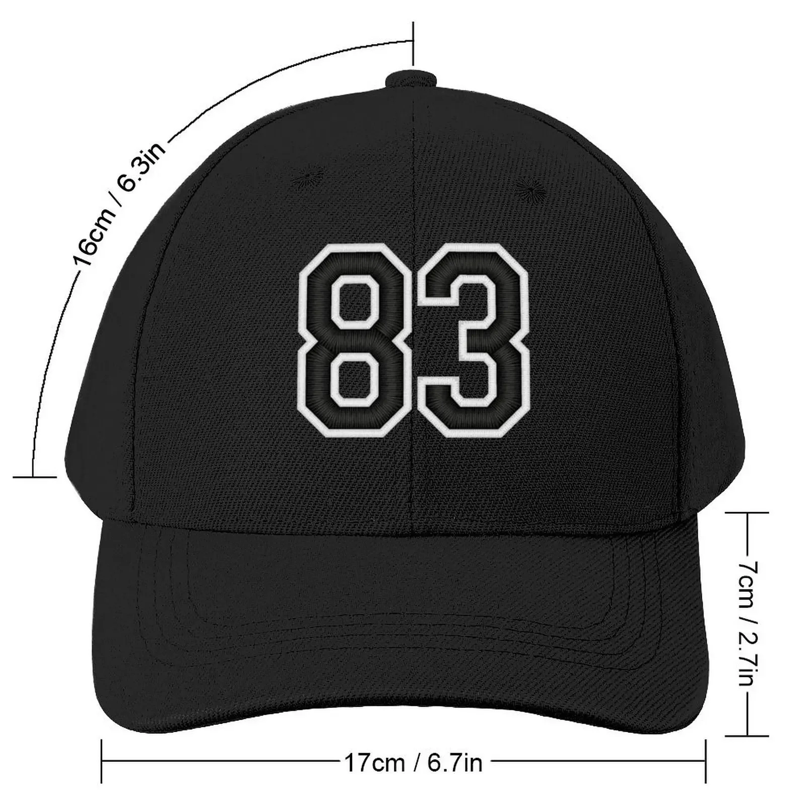 83 Black Jersey Sports Number eighty-three Football 83 Baseball Cap Luxury Man Hat New In The Hat Ball Cap Luxury Woman Men's