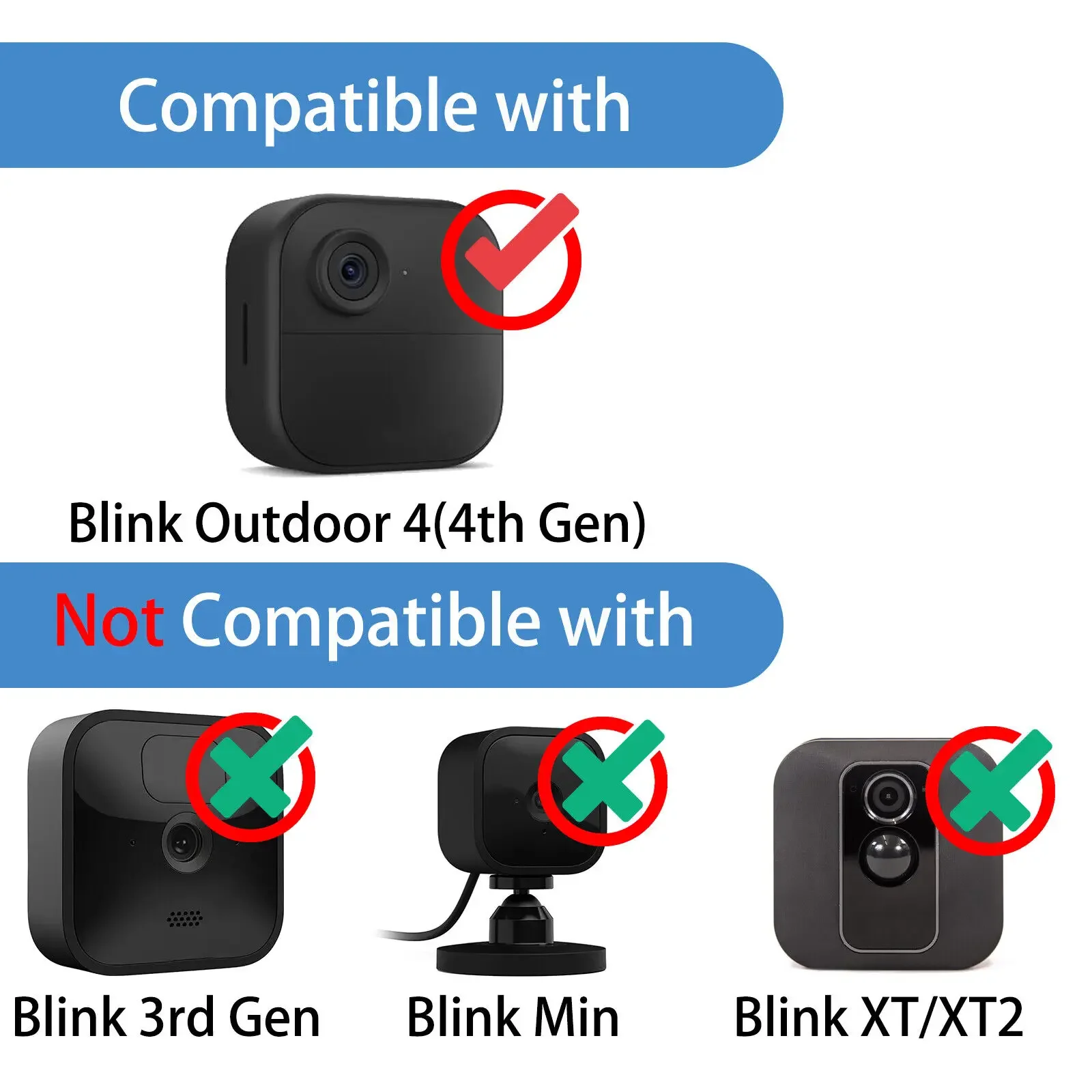 5W Solar Panel Charger for Blink New Outdoor 4(4th gen) Weatherproof cable mount