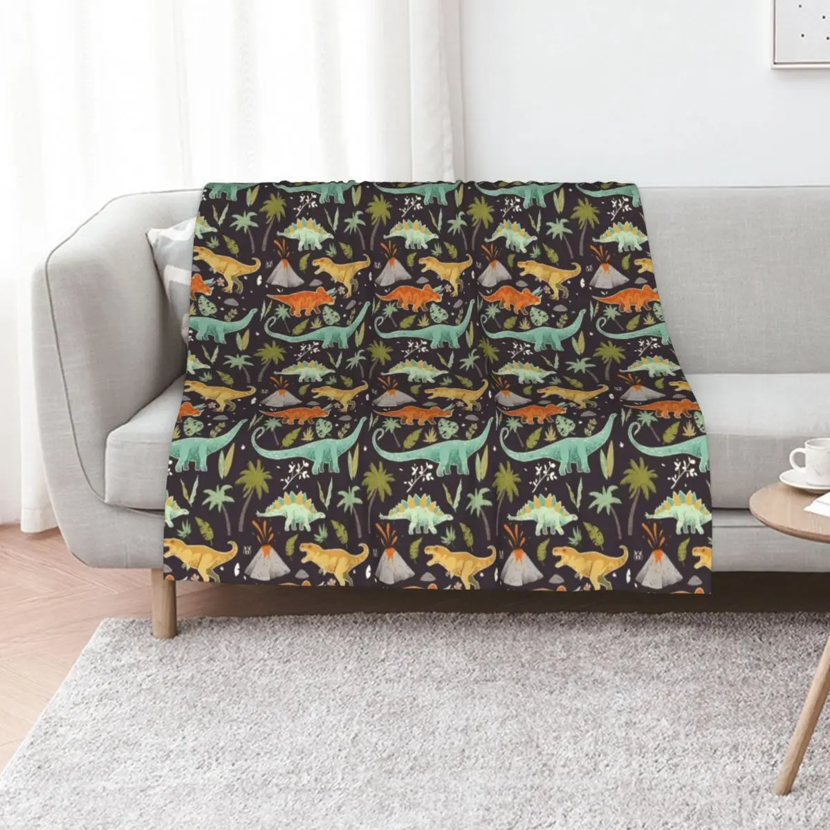 

A colorful dinosaur pattern! Throw Blanket Cute Plaid Bed linens Hairys heavy to sleep Blankets