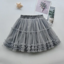 Children Clothing Girl Half Skirt 2024 Spring New Girl Mesh Children Princess Skirt Small Fresh Dress Short Skirt