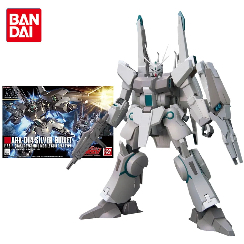 

Bandai Gundam Model Kit Anime Figure HGUC 1/144 ARX-014 Silver Bullet Genuine Gunpla Model Anime Action Figure Toys for Children