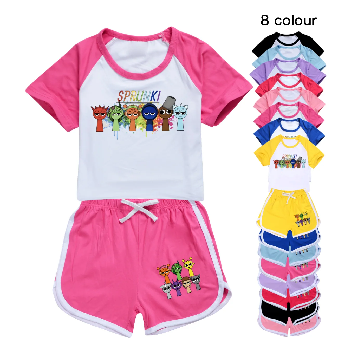 Sprunki Kids Clothes Summer Baby Girls Game Incredibox T shirt Pants Set Boys Casual Short Tops Suit toddler Children Pajamas