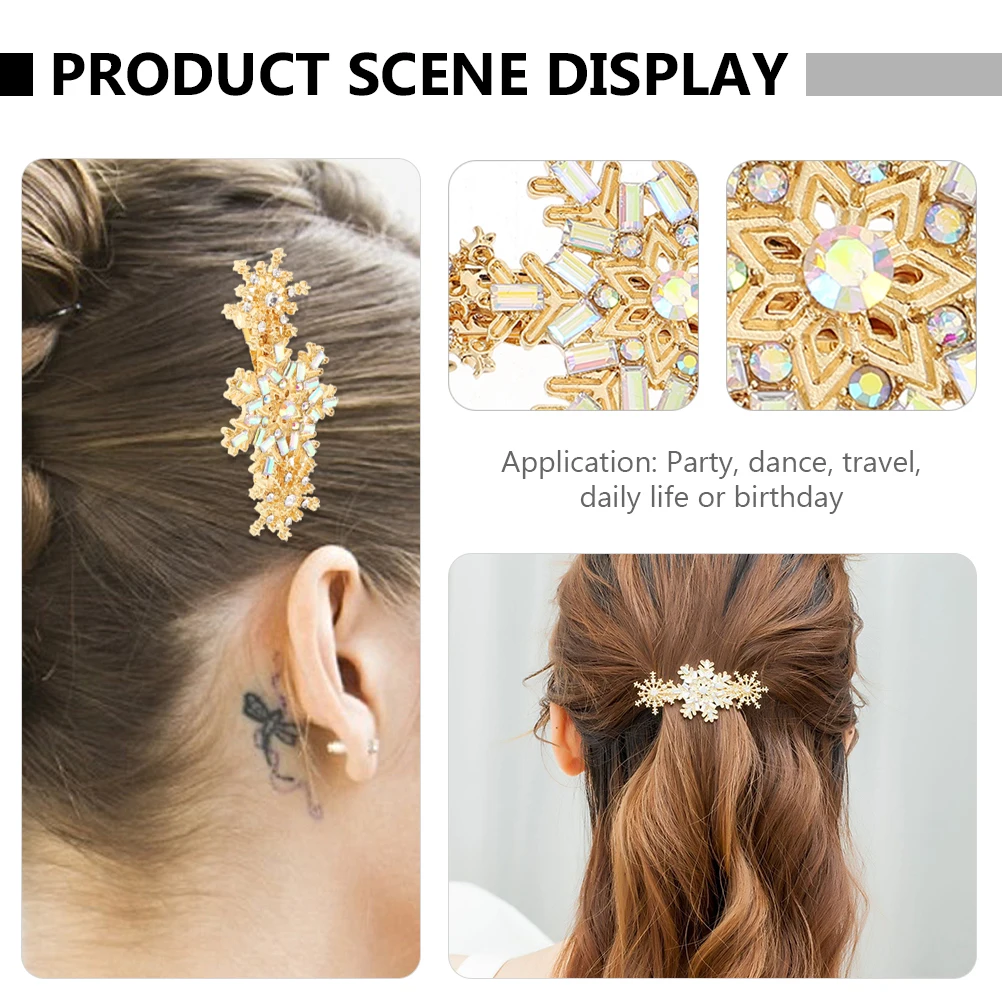 

3pcs Rhinestone Clips Women Sparkling Barrettes Elegant Hair Decorations Wedding Party Daily Wear Premium Hair Accessories