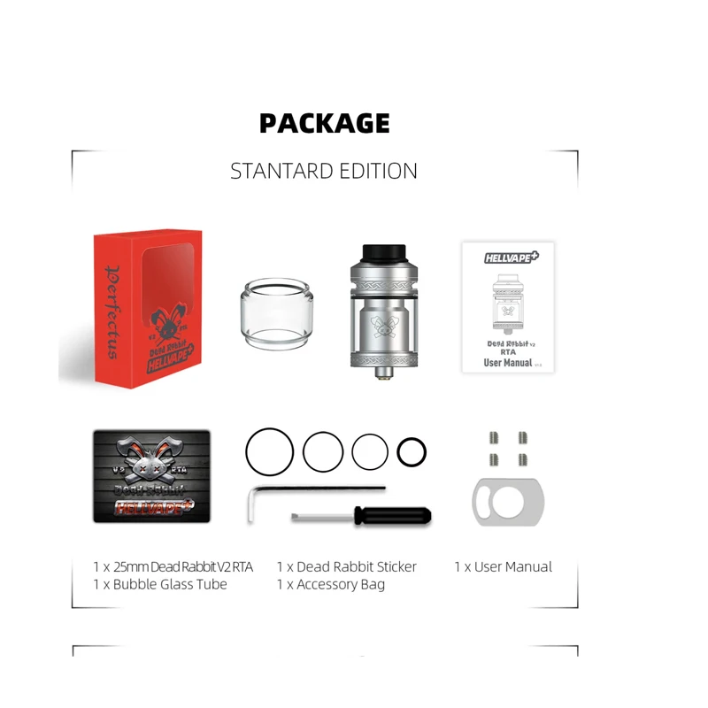 Hellvape ถัง Rta V2กระต่ายตายความจุ5มล. 25มม. เครื่องฉีดน้ำบุหรี่อิเล็กทรอนิกส์แบบเต็มรูปแบบสำหรับ510กล่อง Capo