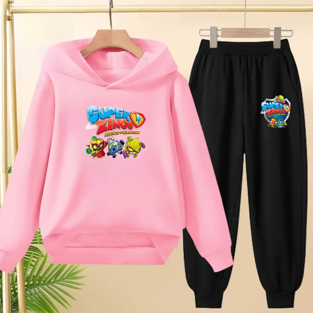 Children's Sportswear,hooded Sweatshirt+long Pants Set,loose Cartoon Pattern Set for Boys and Girls,3-13years Old Children's Set