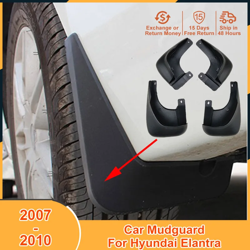 2007-2010 Mudflaps Mudguard for Hyundai Elantra 2007 2008 2009 2010 Accessories Mud Flaps Splash Guards Fender Protector Black