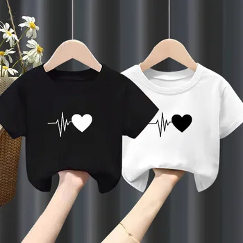 T-shirt a maniche corte per ragazze Estate New Pure Boy White Top Summer Big Child Fashion Clothes Vestiti per ragazze