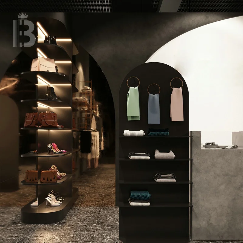 custom.Custom Clothing Boutique Display Rack Stainless Steel Hot Retail Store Furniture Clothing Display Cabinet