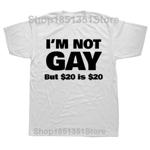 Kurzärärmelte-Baumwoll-T-Shirt, Streetwear für Lesben, schwuler Stolz, ich bin nicht schwul, aber 20 sind 20, schwul 10 Hauptverkaufspaar Lesbico - №4