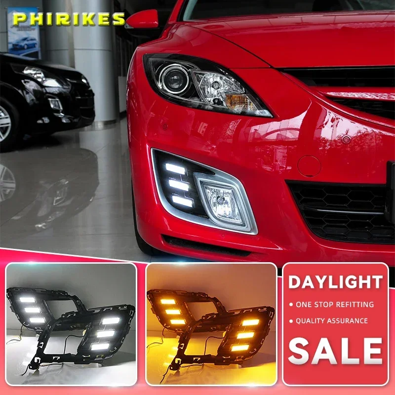 2pcs LED DRL Daytime Running Light Daylight headlight fog lamp cover car-Styling for Mazda 6 Mazda6 2008 2009 2010