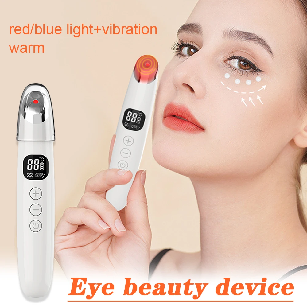 Ionic Eyes Gesichtsmassagegerät Pen Beheizter Vibrator Rotlichttherapie Gesicht Schönheit Gerät Falten Anti-Ageing Augenmassage