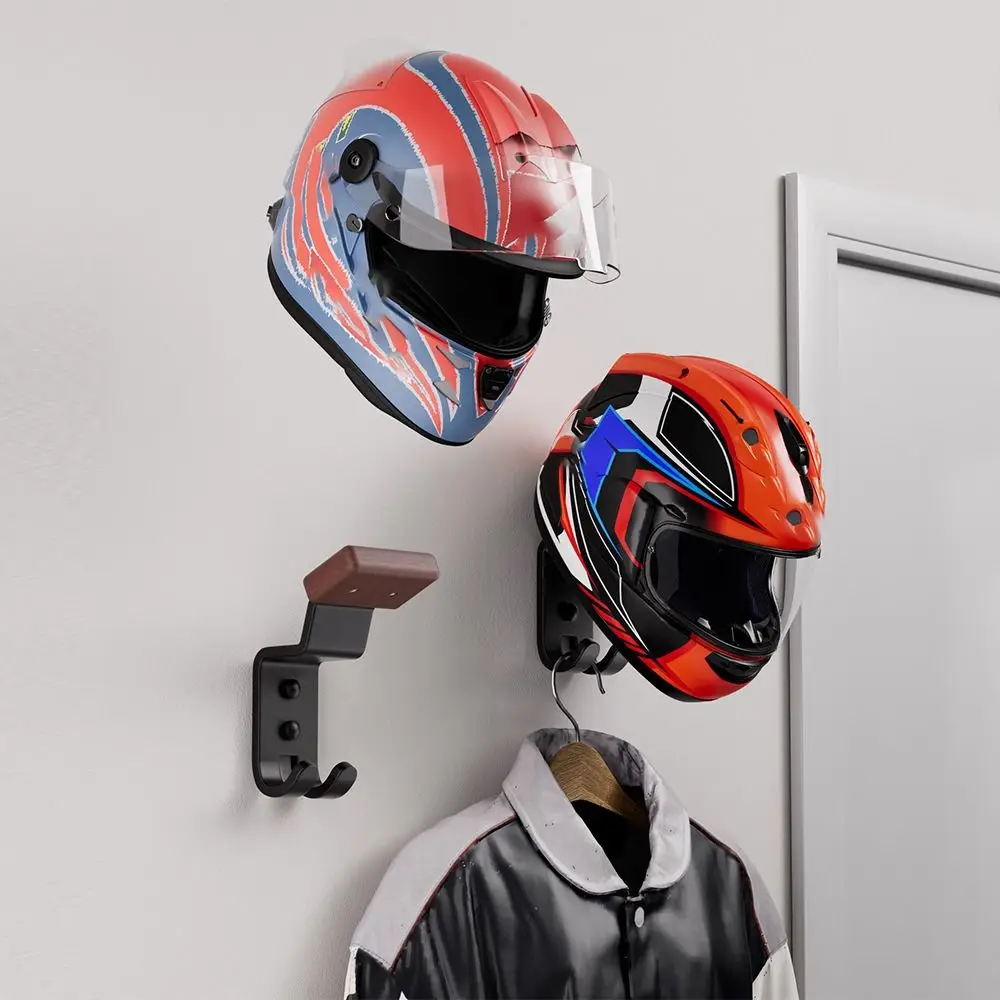 

Universal Wall Mount Motorcycle Helmet Rack Hanger Metal Bicycle Helmet Display Heavy Duty Helmet Holder Mount