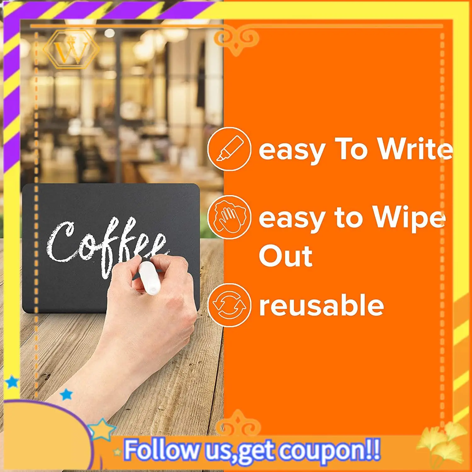 Latest-10 Pack Mini Chalkboard Signs 10X7.5Cm Small Chalkboard Sign Mini Chalkboard Signs For Food Chalkboard Buffet Signs