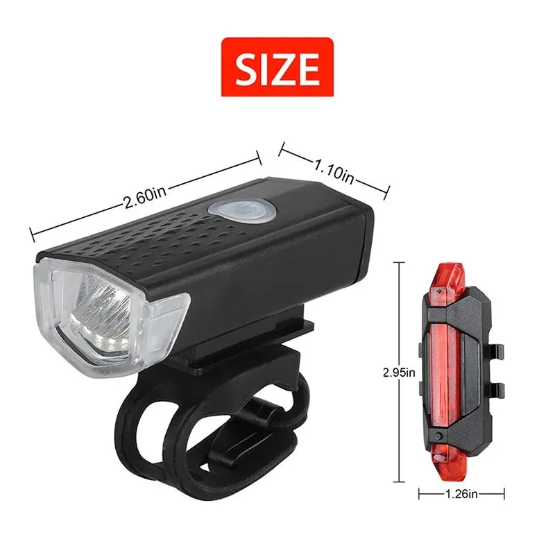 Bike Lights USB Rechargeable Bike Light Set Waterproof Bicycle Headlight with Horn for Night Riding Safety Suitable for Everyone