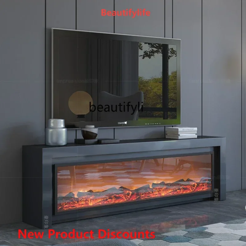 

x188 Light luxury French solid wood modern simple TV cabinet retro electric fireplace living room bedroom heating fireplace cabi