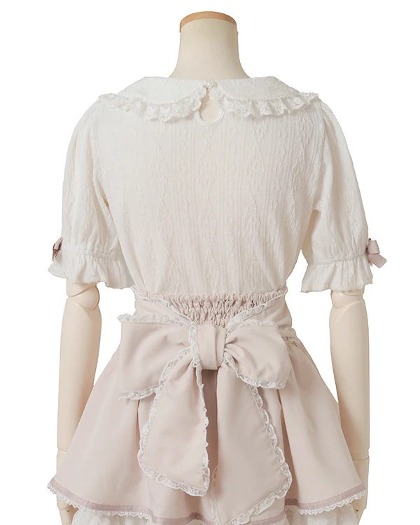 Minha japonesa produzida em massa doce bonito gola de boneca de manga curta topo verão novo doce meninas feminino bonito arco lolita estilo camisa