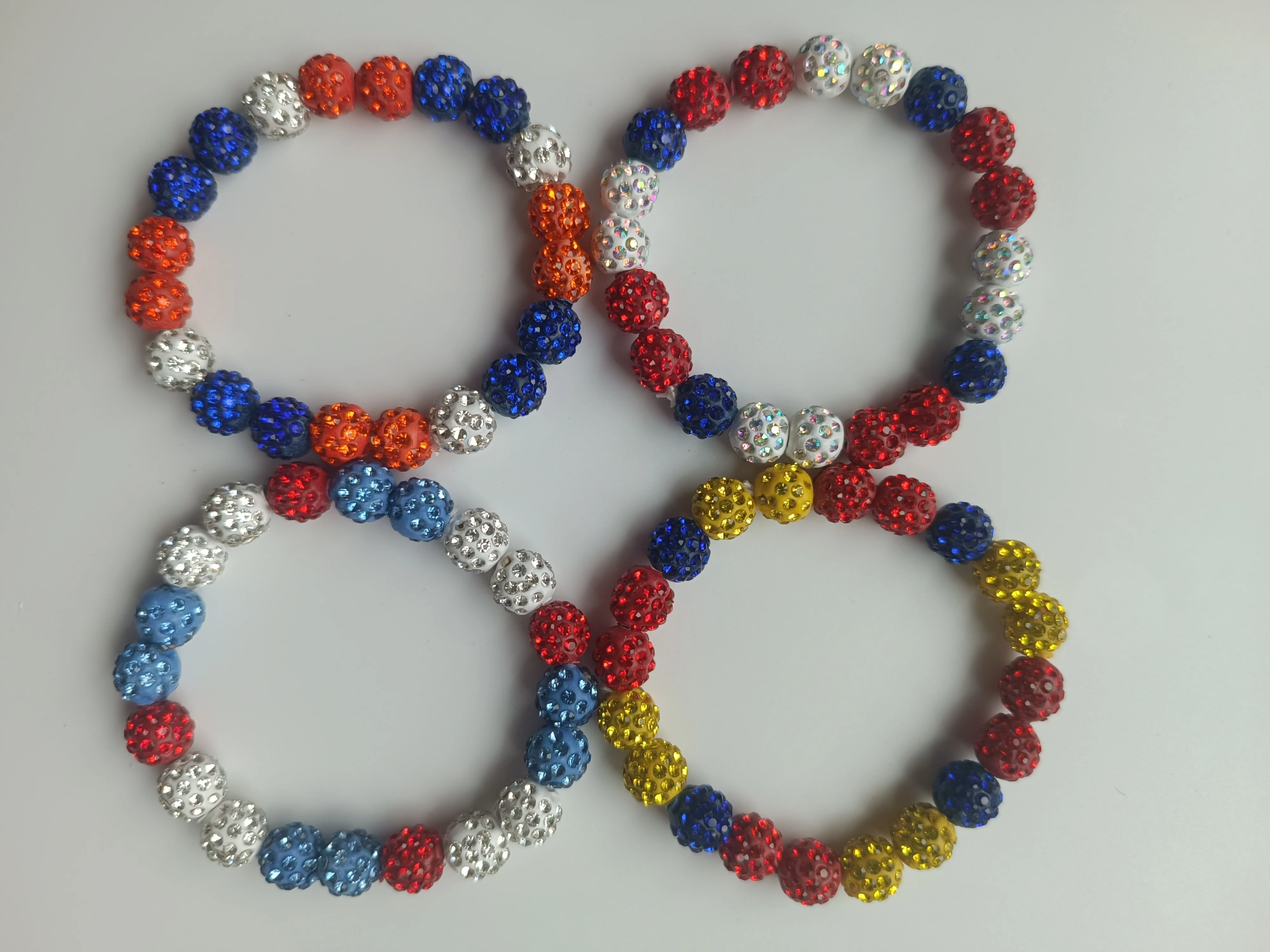 1pcs 10mm Baseball bracelet for Men Bling Rhinestone Ball Beaded bracelet  baseball Players Lovers Inspired Jewelry j5