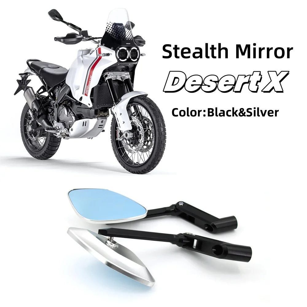 For Ducati Desert X Motorcycle Foldable Mirrors Accessories Desertx Rearview Mirror Rotating Mirrors Side Mirrors CNC Aluminum