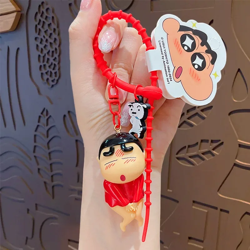 Nieuwe Cartoon Shin Chan Figuur Anime Sleutelhanger Speelgoed Anime Kawaii Meisjes Jongens Pop Rugzak Auto Hanger Verjaardagscadeaus Groothandel