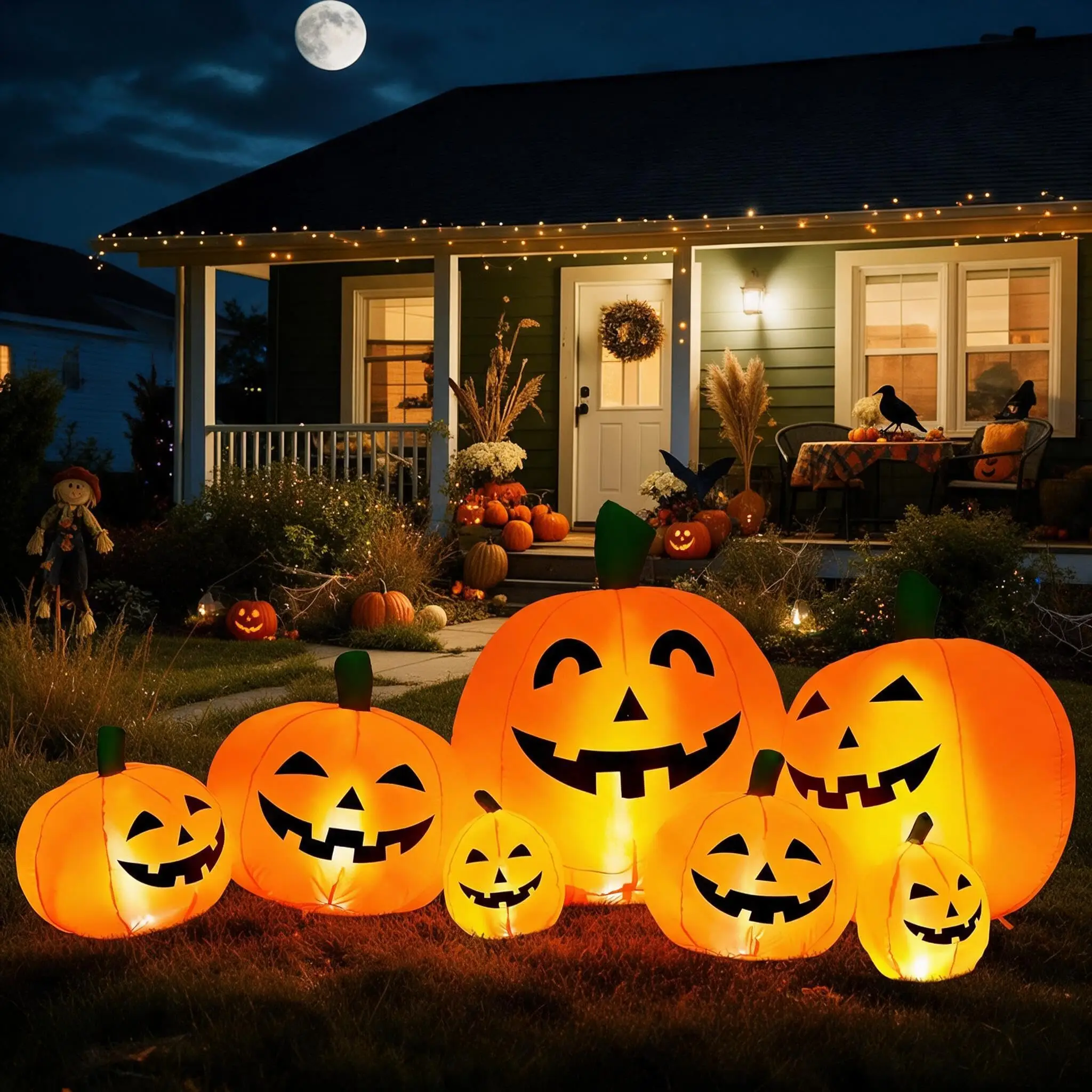 7.5ft Inflatable Halloween Pumpkin Decoration with LED Lights