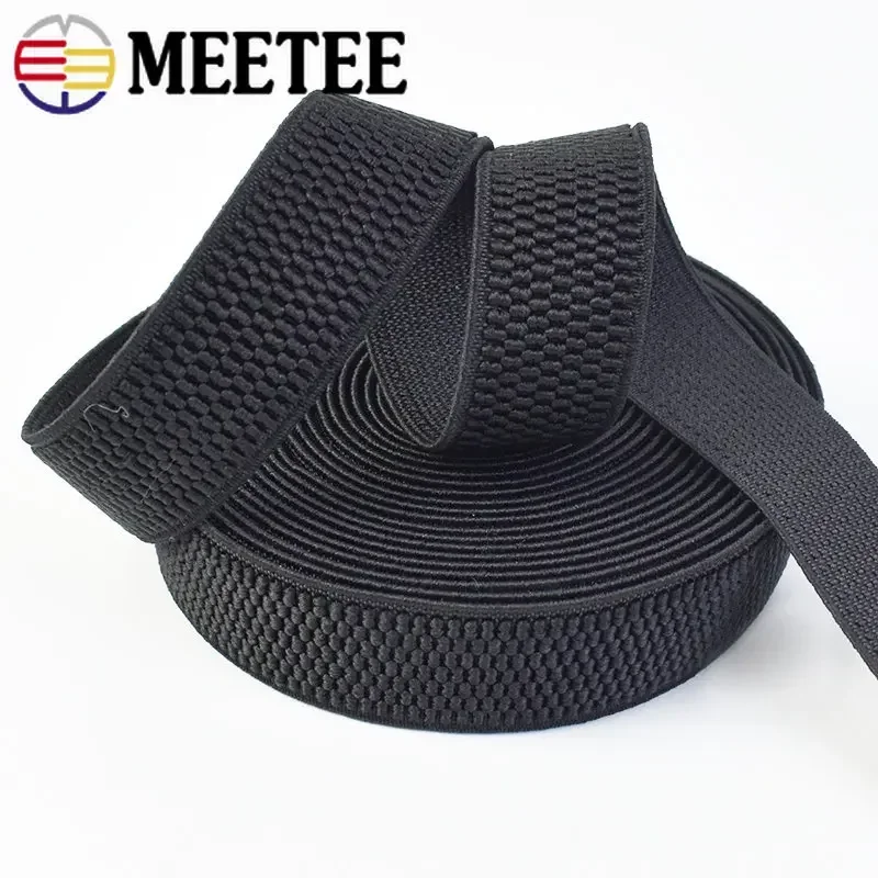 2/5M Meetee 25-100mm Elastic Band Stretch Strap Webbing Belt Waistband Tape Rubber Bands DIY Clothing Garment Sewing Accessories