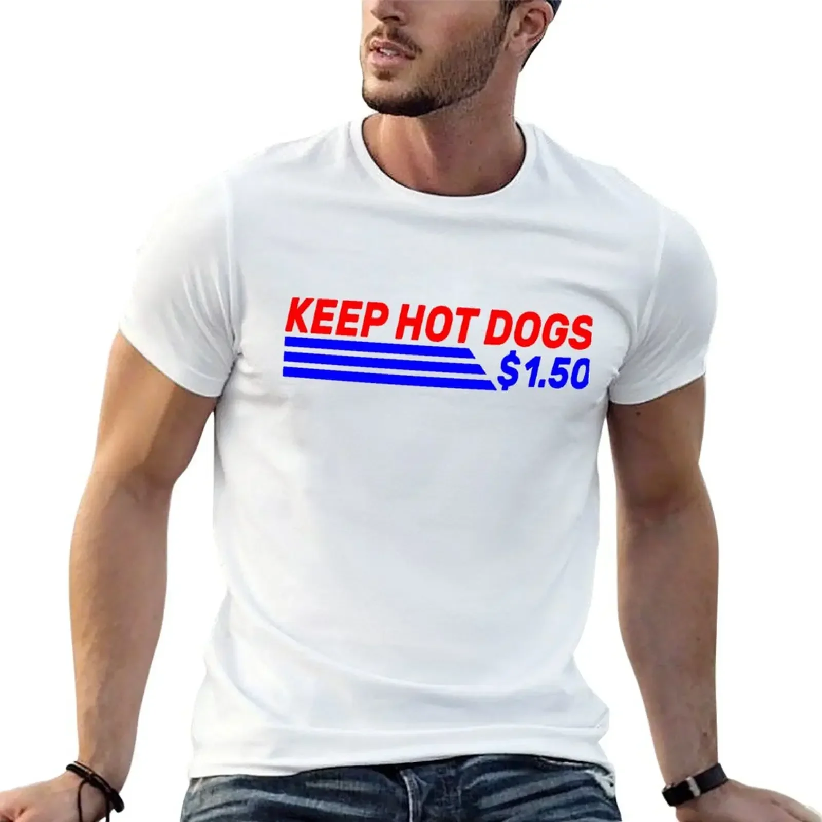 Keep Hot Dogs At 1.50 Dollars T-Shirt kawaii clothes plus size tops quick-drying mens designer clothes