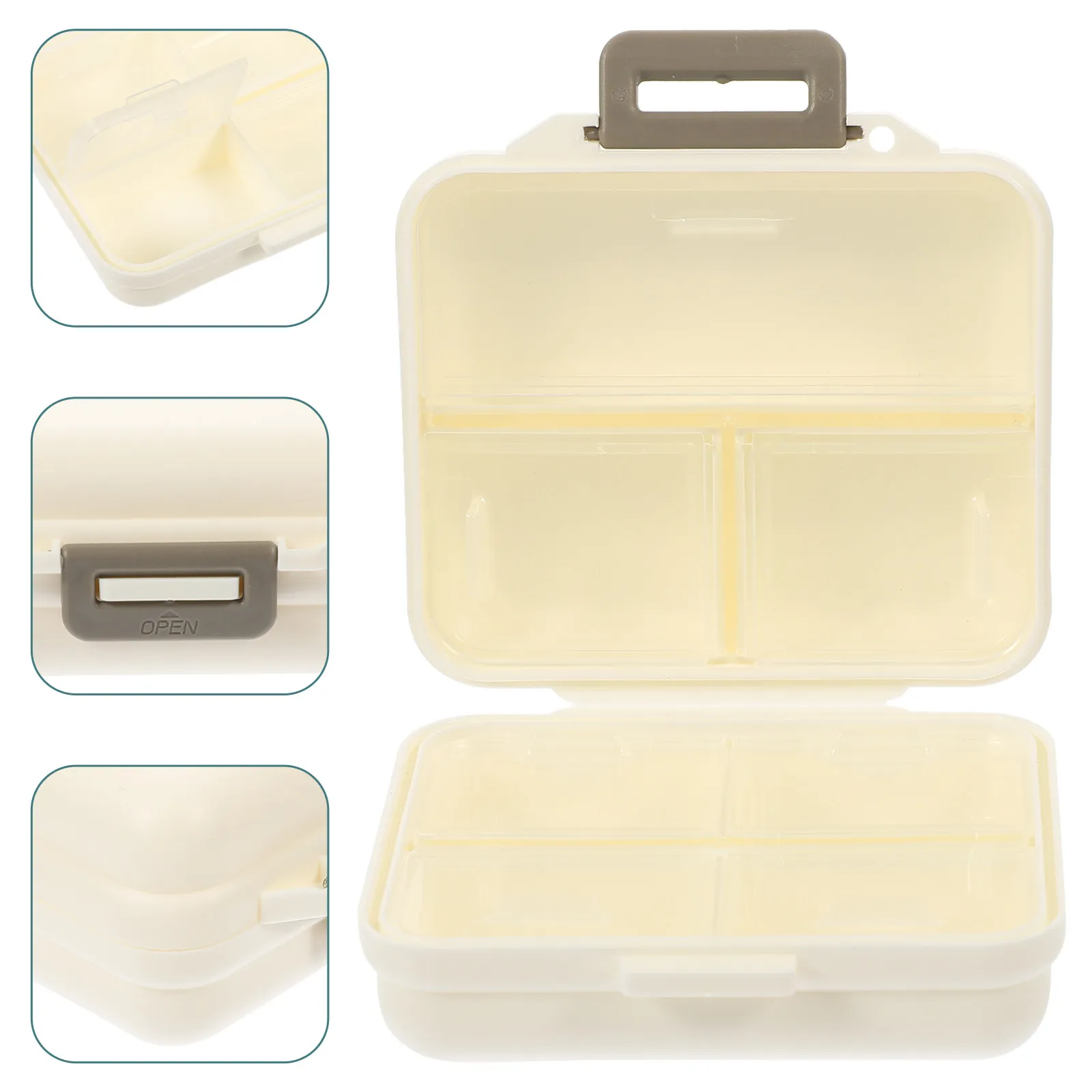 7 Compartments Pills Storage Box Food Safe Plastic Portable Travel Case Isolation Sections Prevent Taste Mixing Dustproof Weekly