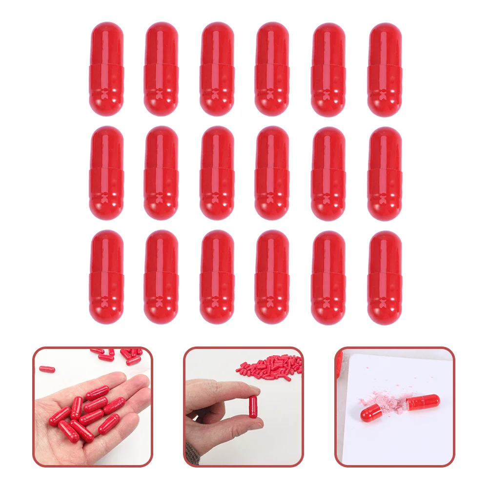 50 Pcs Halloween Costumes for Adults Blood Capsule Fake Washable Pill Edible Video Game Party Favors Red