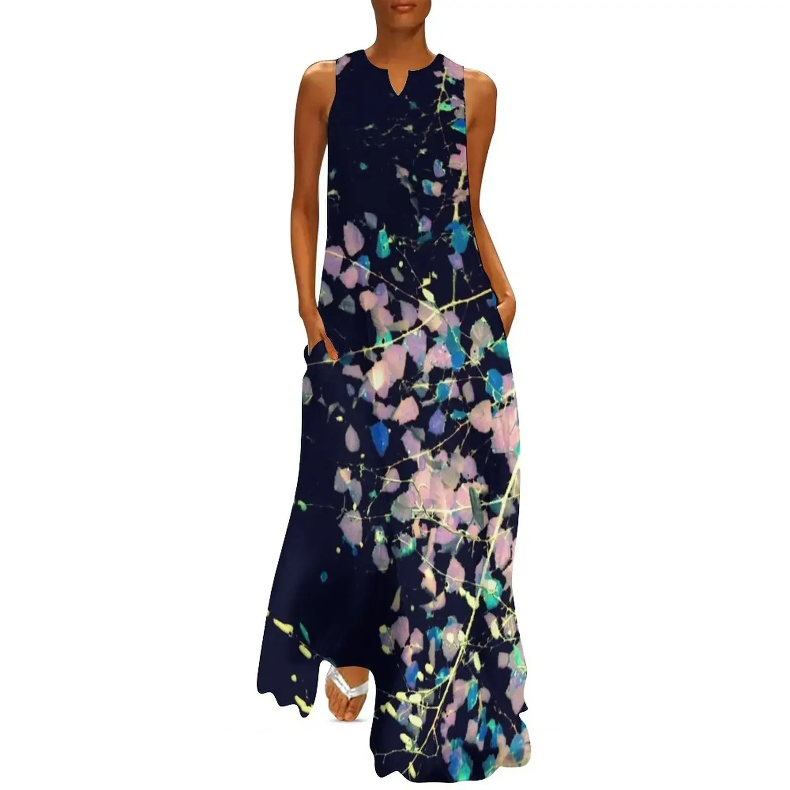 

Nature Pattern # 4 - Birch (Blue) Long Dress elegant dresses for women summer dress daily Dresses prom dresses Dress