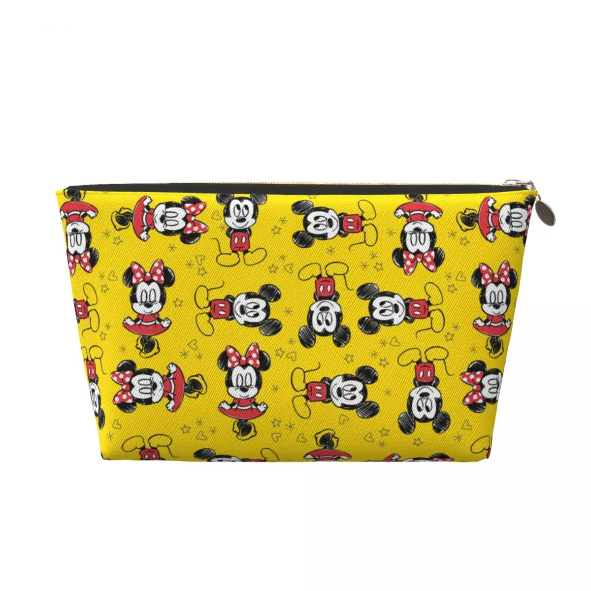 Custom Sunshine Mickey Minnie Mouse Cosmetic Bag Women Fashion Big Capacity Cartoon Makeup Case Beauty Storage Toiletry Bags