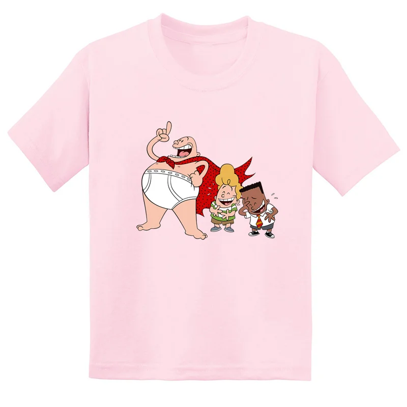 Captain Underpants Superhero Cartoon Print Kids T shirt Summer Funny Cute Children Boys Clothes Baby Girls Short Sleeve T-Shirts