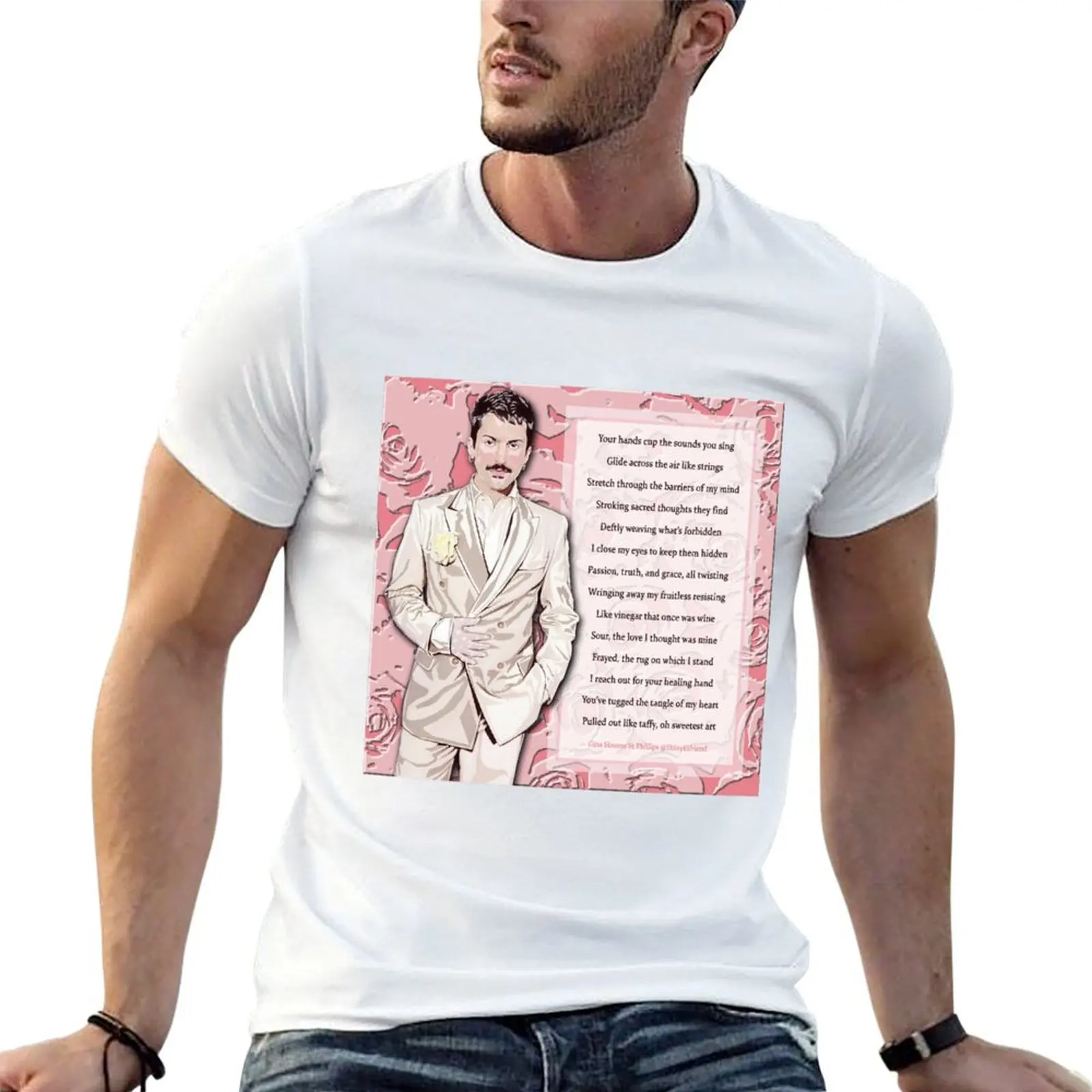 Mitch Grassi de Pentatonix avec Poem T-Shirt, t-shirt anime pour homme, t-shirt graphique pour homme, t-shirt de marque de luxe de haute qualité