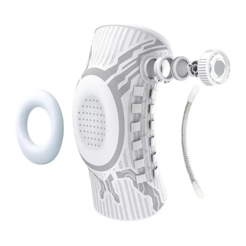 Intelligente Kniebandage mit Drehknopf, Patella-Gelkissen, Seitenstabilisator, Kompressionsunterstützung, Gelenkschmerzlinderung, Regeneration, für Heimfitness, Einzelstück – Detail 10