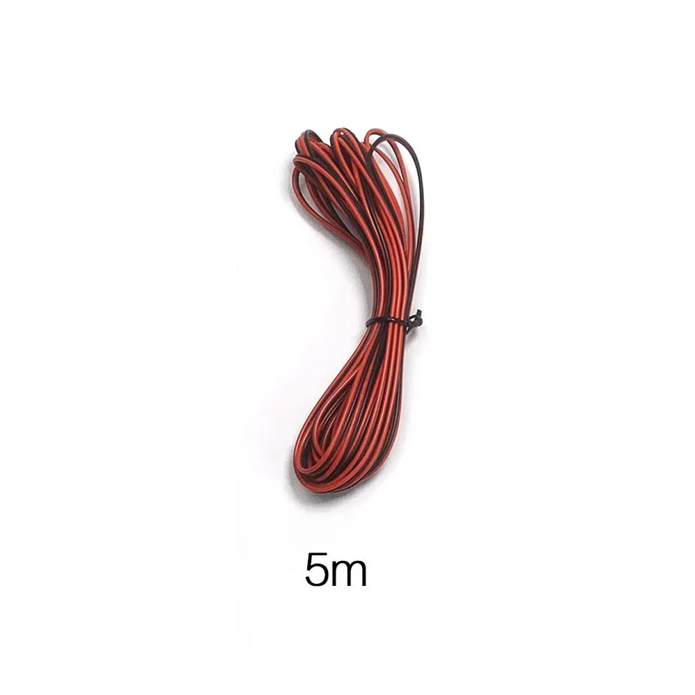 STONEGO 2-poliges LED-Streifen-Verlängerungskabel – 5 m/10 m/20 m Längen, rot und schwarz, 22 AWG, für 3528/5050 einfarbige LED-Streifen