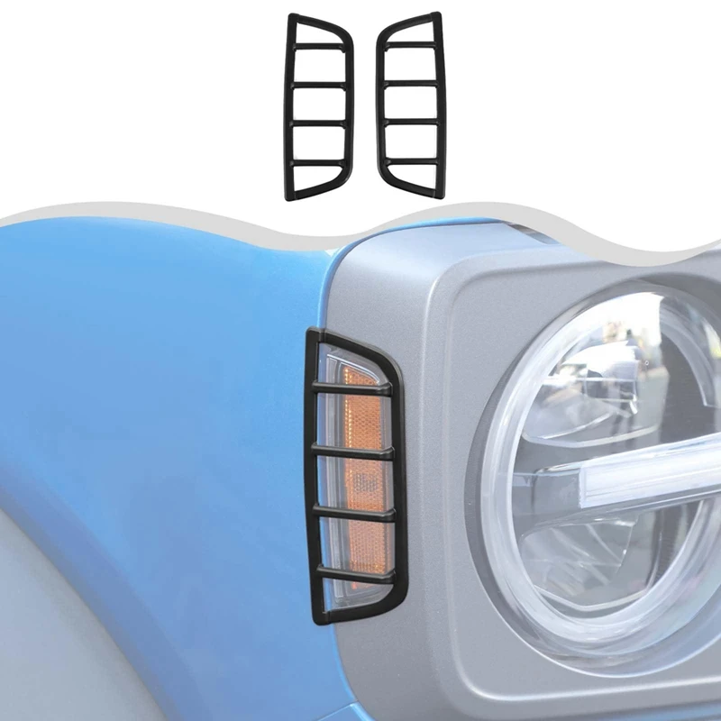 Front Turning Light Lamp Side Warning Lamp Frame Cover For Ford Bronco 2021-2024 Exterior Accessories